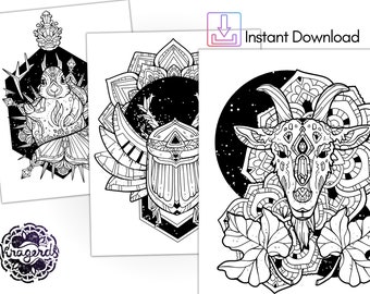 Mythical Nature Printable Coloring Pages for Adults | PDF | Instant  Download | Fantasy | Mandala | Relaxing Mythographic Coloring Therapy