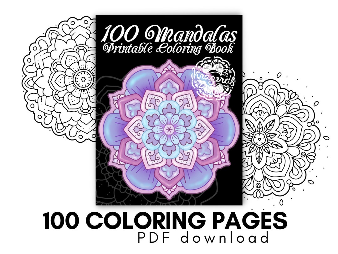 100 Mandalas Coloring Book PDF Printable Coloring Pages - Etsy