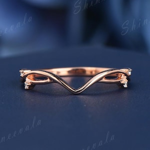 Unieke diamanten trouwring vintage roségouden zilveren ring band Keltische knoop Noorse Viking ring stapelbare bijpassende band aangepaste ring