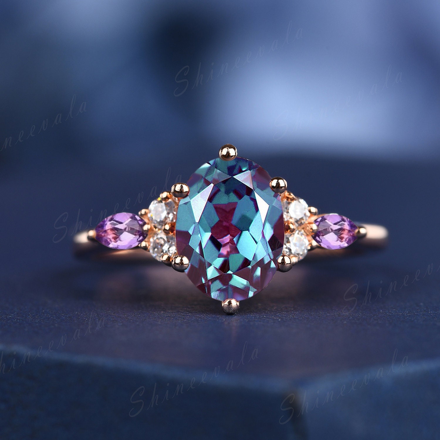 Alexandrite ring,wedding ring, engagement ring