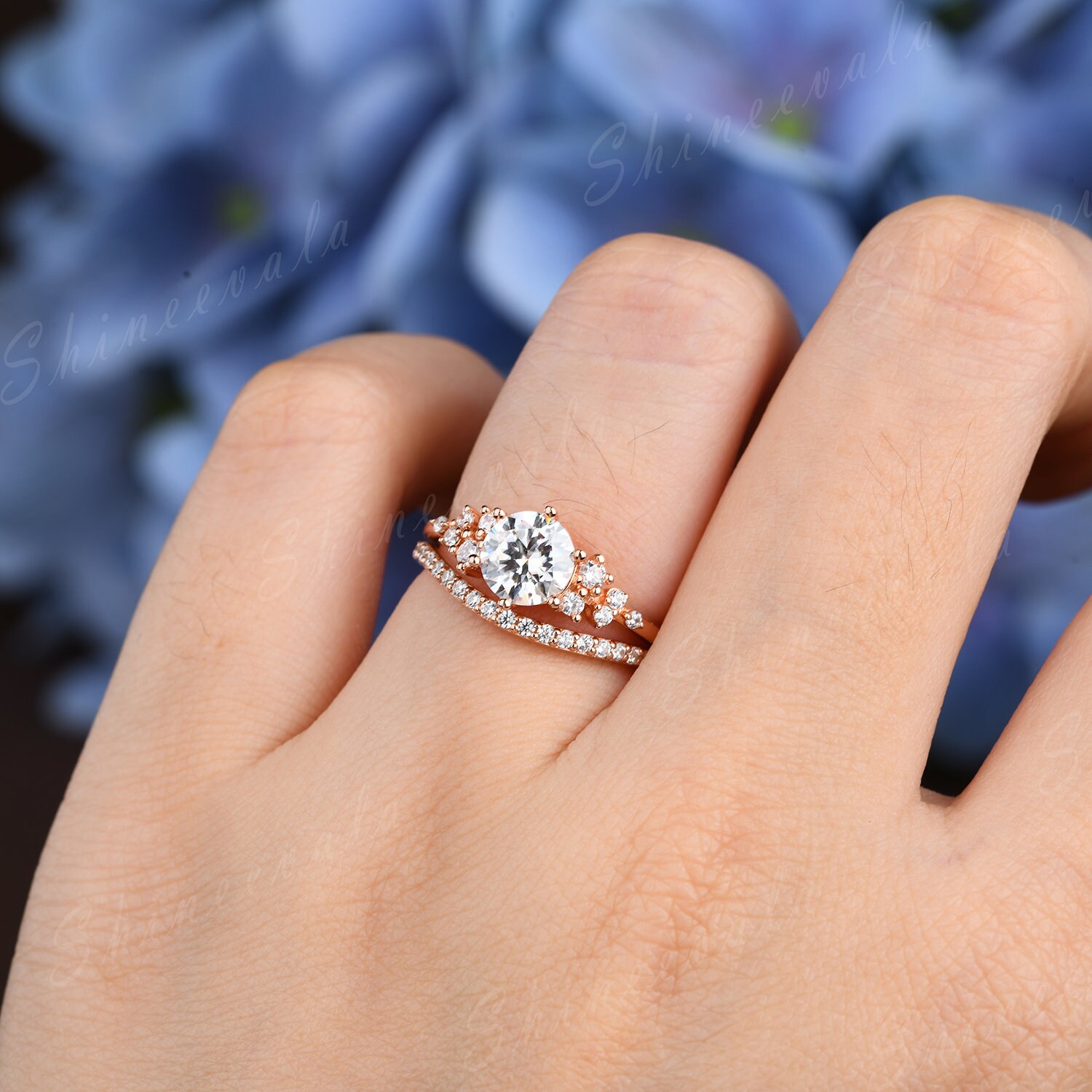 Round Cut Moissanite Promise Ring Unique Engagement Rings for Etsy