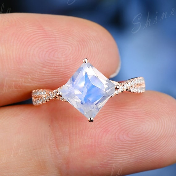 Princess cut shop moonstone