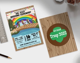 Invitación puente de Girl Scouts - Editable