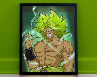 Broly: Unleashed Fury | Anime Art Print | Anime Wall Decor | Legendary Saiyan | Powerful Character | Anime Poster | Anime Fan