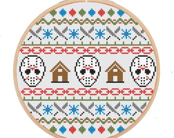 Friday the 13th Holiday Edition Cross Stitch - Custom Variation (PDF Pattern - Instant Download)