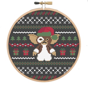Feestelijke Gremlin Gizmo Cross Stitch (PDF-patroon - Direct downloaden)