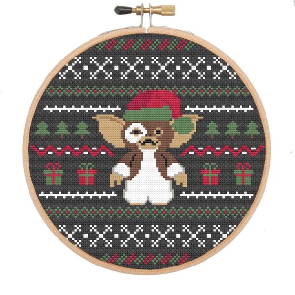 Festive Gremlin Gizmo Cross Stitch (PDF Pattern - Instant Download)