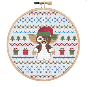 Feestelijke Gremlin Gizmo Cross Stitch (PDF-patroon - Direct downloaden)