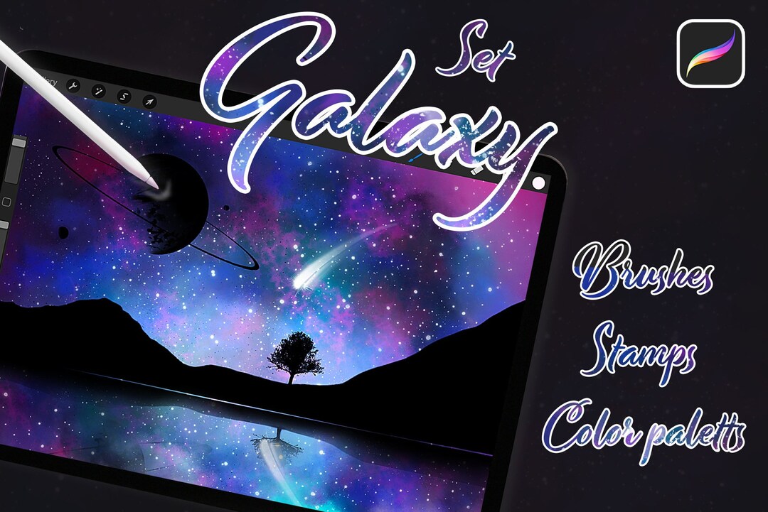 Magic Galaxy Space Procreate Brushes & Stamps: Stars Planet - Etsy