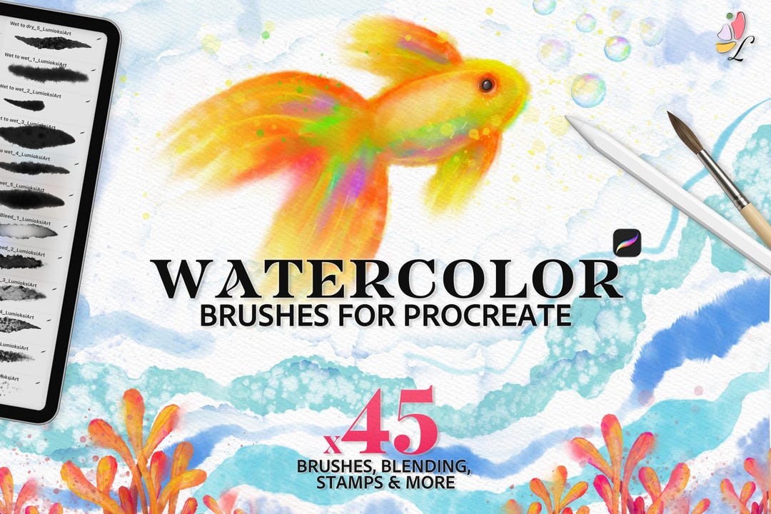 Procreate Watercolor Brushes: Realistic Brush Set for iPad (digital ...