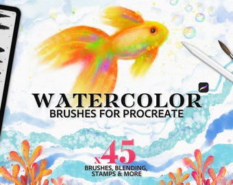 Procreate Watercolor Brushes: Realistic Brush Set for iPad (Digital Download)