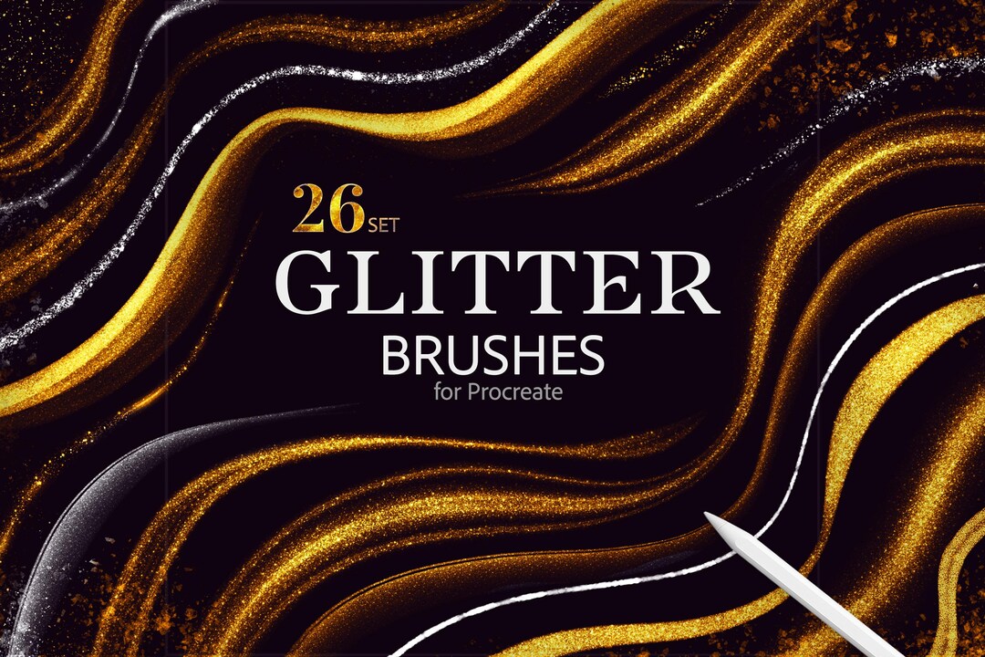 Procreate Glitter Brushes Set for Lettering and Illustration | Foil ...