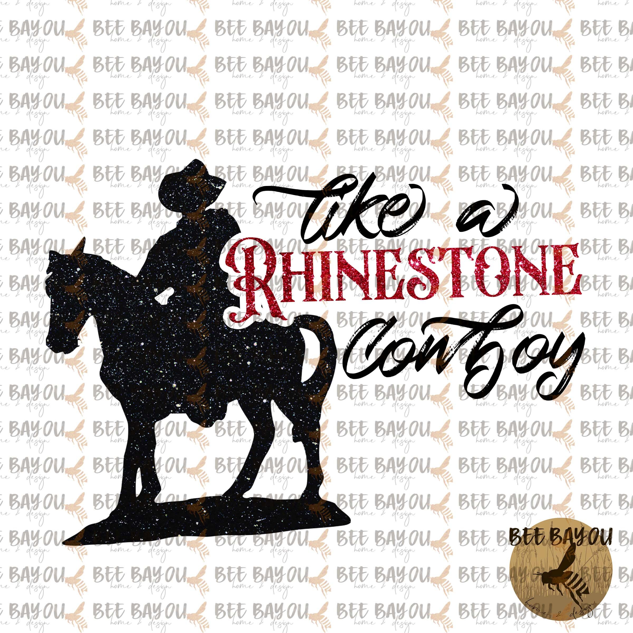 Rhinestone Cowboy Silhouette Glitter Country Song Lyrics Etsy