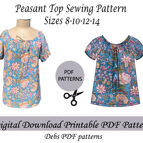 Sis Boom Devon Peasant Top or Dress for Adults Sewing Pattern - Etsy