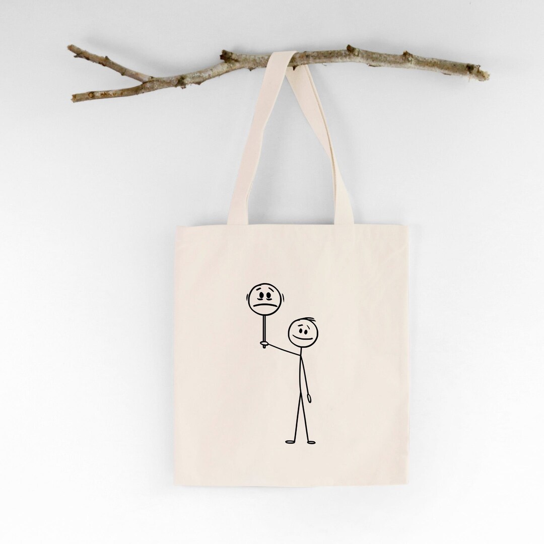 Tote Bag stickman Tote Bag Personalized Tote Bag Aesthetic Etsy