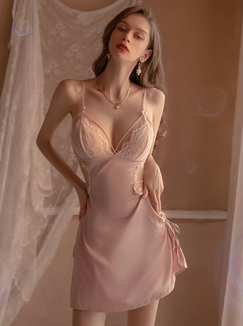 Exquisite Satin Lace Nightgown Exquisite Loungewear Best for Etsy