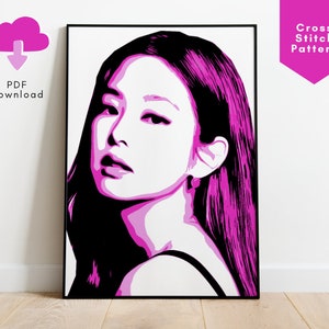 Jennie Blackpink Kpop Cross Stitch Pattern, Jennie Merch, Blink Merch, Blackpink Gift, Blackpink Merch