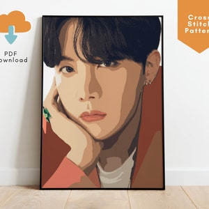 BTS J-Hope Jung Hoseok Cross Stitch Pattern, J-Hope Merch, BTS Army Gift Ideas, BTS Cross Stitch, J-Hope Gift