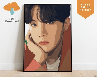 BTS J-Hope Jung Hoseok Cross Stitch Pattern, J-Hope Merch, BTS Army Gift Ideas, BTS Cross Stitch, J-Hope Gift