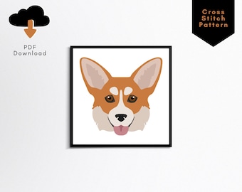 Corgi Cross Stitch Pattern Corgi Lover Cross Stitch PDF Dog Cross Stitch Dog Lover Gift for Dog Lover Diy Modern Cross Stitch Pattern Dog