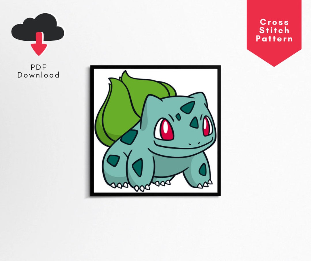 Bulbasaur Cross Stitch Pattern, Bulbasaur Gifts, Nerdy Cross Stitch ...
