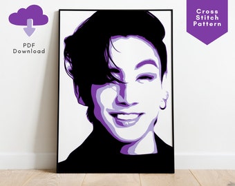 BTS Jeon Jungkook Cross Stitch Pattern, Jeon Jungkook Merch, BTS Army Gift Ideas, BTS Cross Stitch, Jeon Jungkook Gift