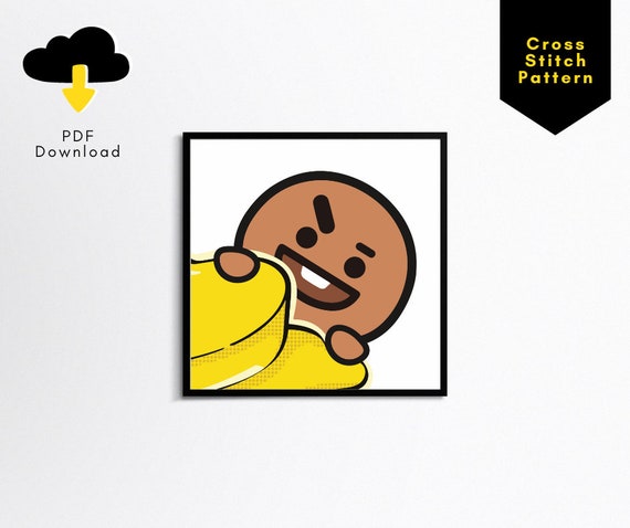 BT21 Shooky Mini Cross Stitch Pattern BT21 Shooky Gift BT21 Themed