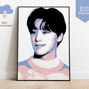 Kpop Seventeen Dino Cross Stitch Pattern, Seventeen PDF Pattern, Kpop Seventeen Merch, SVT Merch, SVT Dino Gift, svt Gift