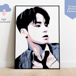 Kpop Seventeen Mingyu Cross Stitch Pattern, Seventeen Mingyu PDF Pattern, Kpop Seventeen Merch, SVT Merch, SVT Mingyu Gift, svt Gift