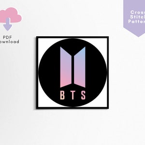 BTS Logo Cross Stitch Pattern, BTS Fan Art Merch, Kpop Cross Stitch Pattern, BTS Cross Stitch Pattern, Bts Army Gift Ideas