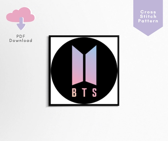 BTS Logo Cross Stitch Pattern, BTS Fan Art Merch, Kpop Cross