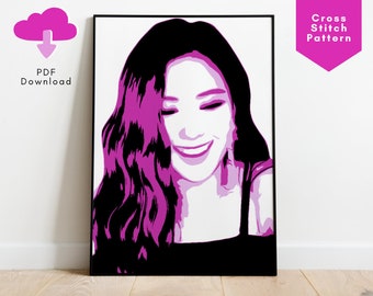 Blackpink Rose Cross Stitch Pattern, Blackpink pdf Pattern, Rose Blackpink Merch, Blackpink Kpop gift, Blackpink Rose Gift