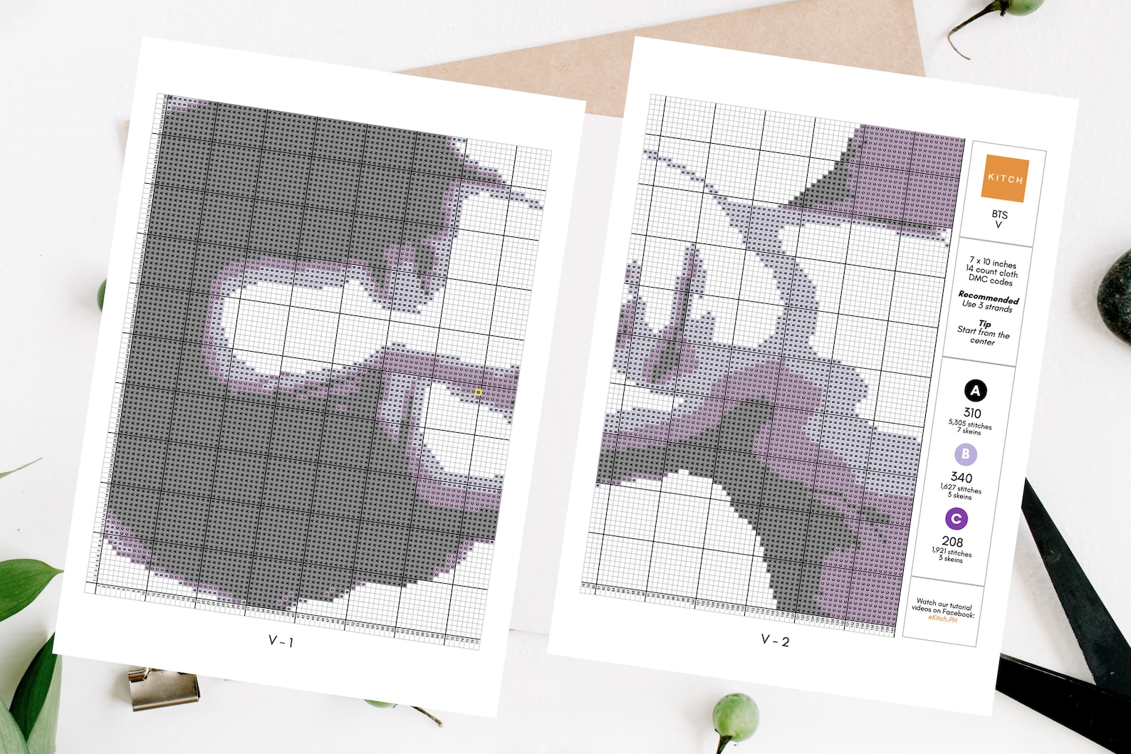 BTS Kim Taehyung V Cross Stitch Pattern, Kim Taehyung V Merch, BTS Army ...