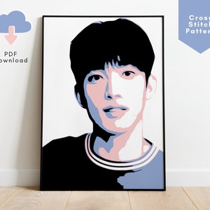 Kpop Seventeen DK Cross Stitch Pattern, Seventeen DK pdf Pattern, Kpop Seventeen Merch, svt Merch, svt DK Gift, svt Gift