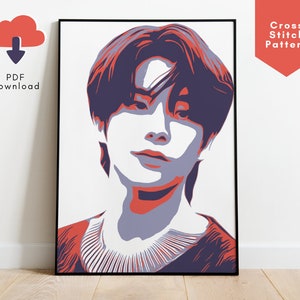 Enhypen Jake Cross Stitch Pattern - Kpop Inspired Cross Stitch Design - Kpop Enhypen Merch - Kpop Cross Stitch Pattern Jake
