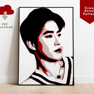 Kpop EXO Suho Stitch Pattern, EXO Suho pdf Pattern, Kpop Exo Merch, Exo Kpop gift, Exo Suho Gift, Exo Gift