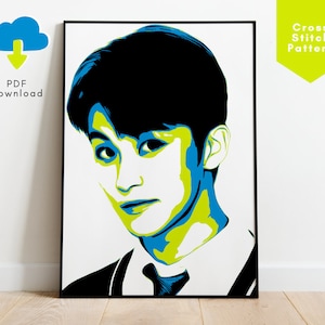 NCT Dream Mark Lee Cross Stitch Pattern - Kpop Inspired Cross Stitch Design - Kpop NCT Dream Merch - Kpop Cross Stitch Pattern Mark Lee