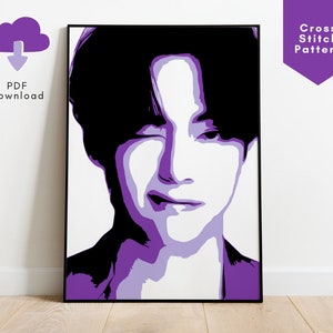BTS Kim Taehyung V Cross Stitch Pattern, Kim Taehyung V Merch, BTS Army Gift Ideas, BTS Cross Stitch, Kim Taehyung V Gift