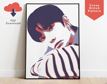 Enhypen Heeseung Cross Stitch Pattern - Kpop Inspired Cross Stitch Design - Kpop Enhypen Merch - Kpop Cross Stitch Pattern Heeseung