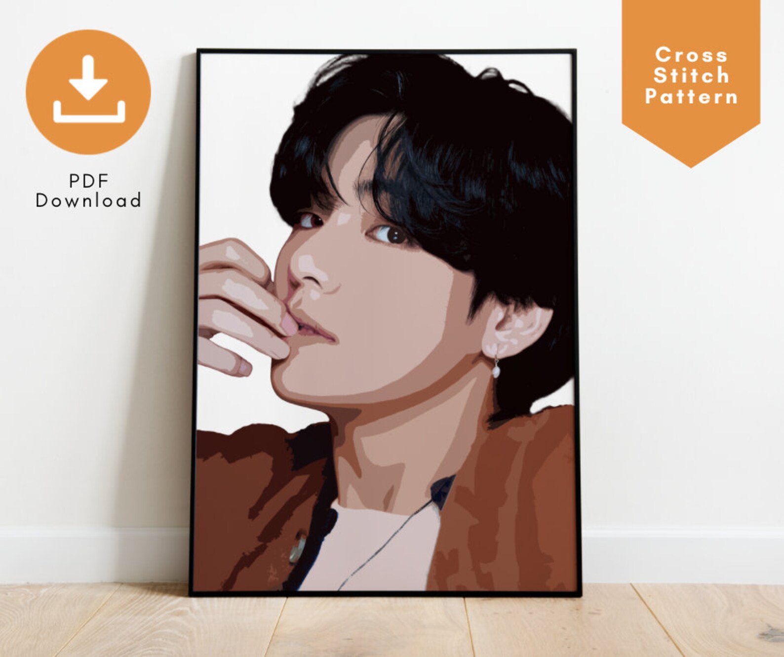 BTS V Kim Taehyung Cross Stitch Pattern, BTS Army Gift Ideas, BTS Cross ...
