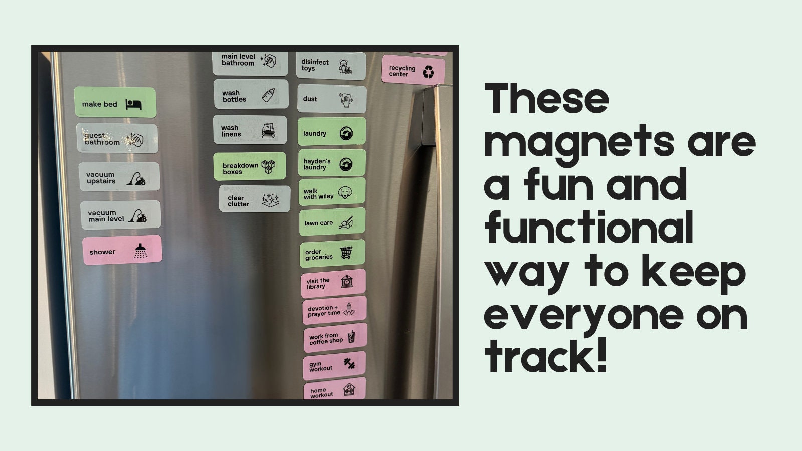Customizable Chore Magnet Template | Editable Canva Labels for ...
