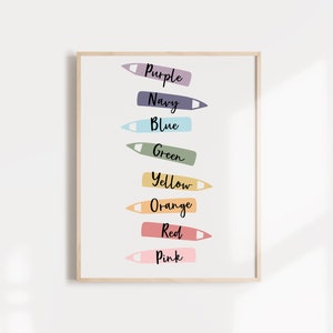Farbstift Poster, Druckbare Wandkunst, Montessori Kinderzimmer, Homeschool Dekor, Lehrer Klassenzimmer Dekor, digitaler Download