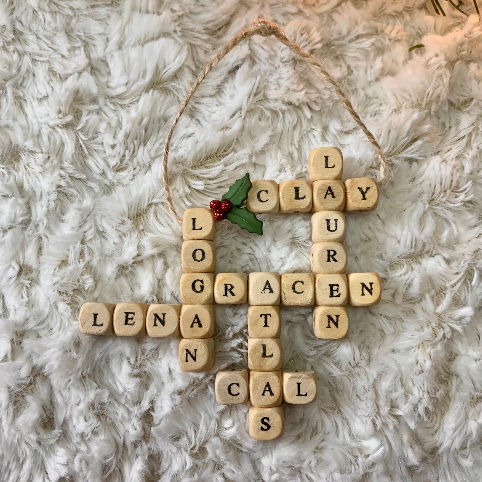 Crossword Puzzle Ornament Custom Crossword Ornament Handmade Etsy
