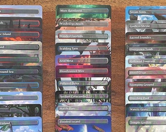 Full Art Proxy Lands - one of each dual lands, fetch lands, and shock lands (30 cards)