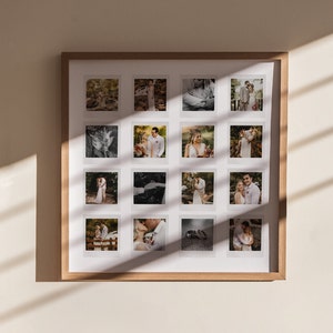 Personalised Anniversary Photo Gift: Square Wooden Frame, 16 Photo Print