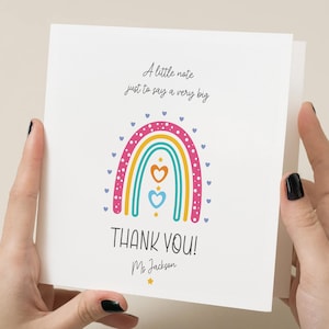 Une petite carte pour dire un très grand merci, carte de remerciement pour professeur, carte de professeur personnalisée, remerciement personnalisé, cadeau de départ pour professeur