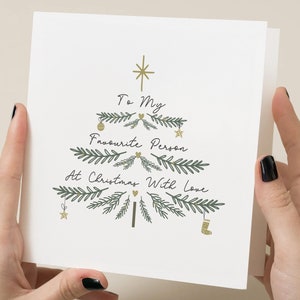 Carte de Noël de la personne préférée, Carte de Noël petit ami, Carte de Noël petite amie, Carte de Noël de femme, Carte de Noël de mari