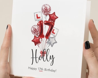 Personalised 17th Birthday Card.