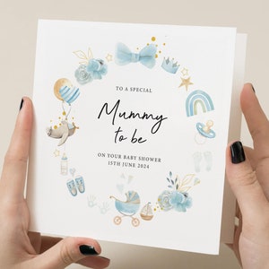 Carte personnalisée baby shower, carte baby shower, carte bébé garçon, carte grossesse - carte personnalisée