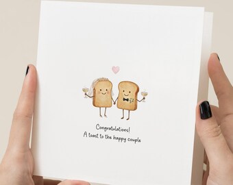 Funny Wedding Card | A Toast to the Happy Couple | Cute Food Pun Engagement Card